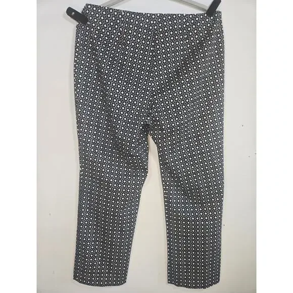 Sigrid Olsen Womens Black And White Diamond Design Cropped Pants. Size 14 - Picture 3 of 9